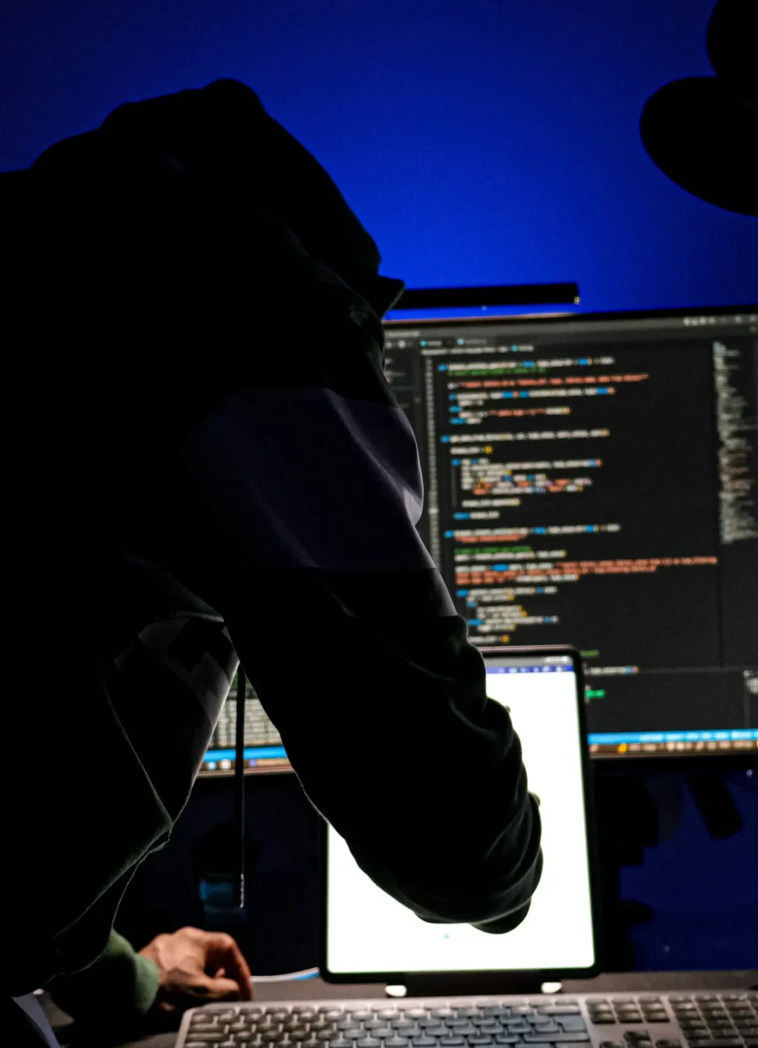 Pirate informatique de dos